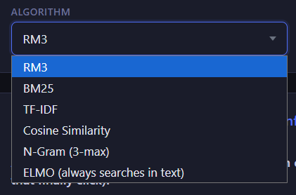 IntelliSearch - Model scores sidebar