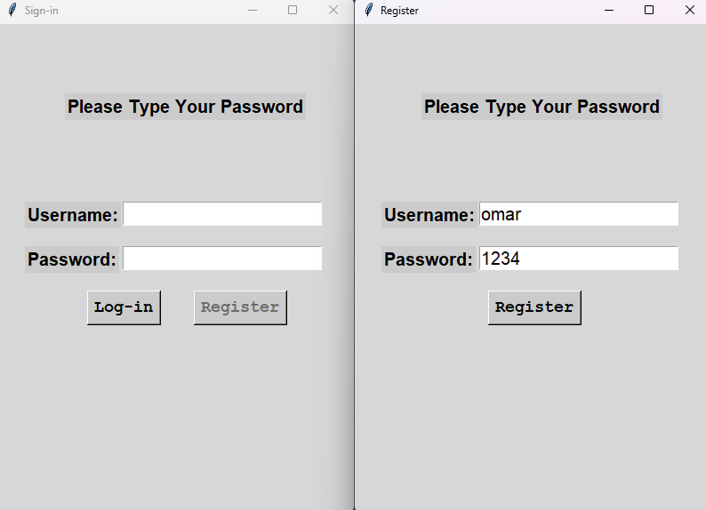 Python Market System - Login Screen