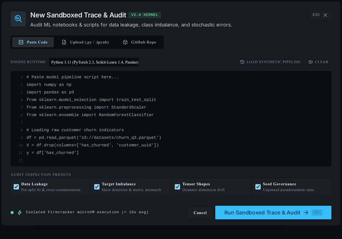 TraceLens - Code Intake & Pipeline Studio